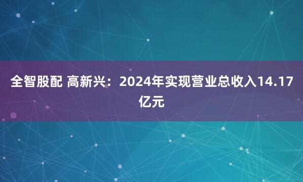 全智股配 高新兴：2024年实现营业总收入14.17亿元