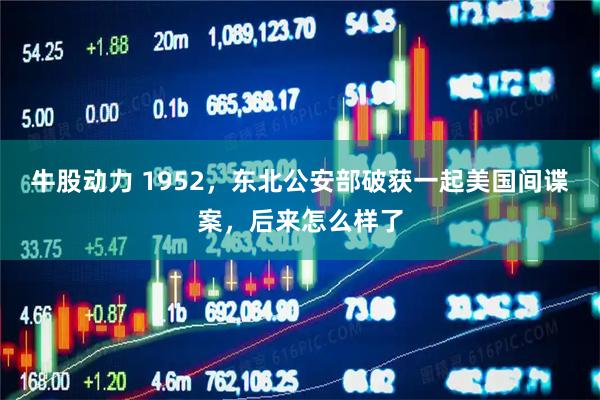 牛股动力 1952，东北公安部破获一起美国间谍案，后来怎么样了